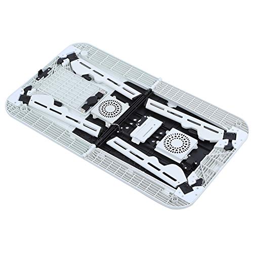 Laptop Folding Desk, Sliding Keyboard Tray Adjustable Laptop Stand with Large Cooling Fan for Notebook Laptop, Tablet