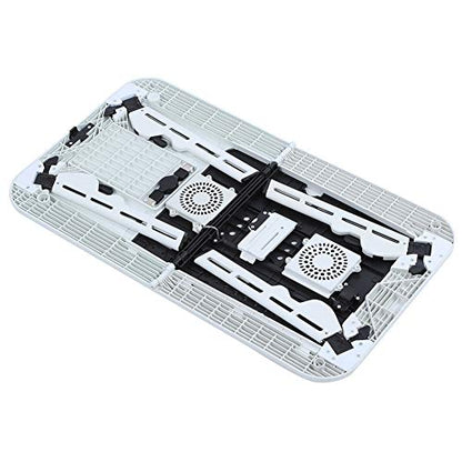 Laptop Folding Desk, Sliding Keyboard Tray Adjustable Laptop Stand with Large Cooling Fan for Notebook Laptop, Tablet