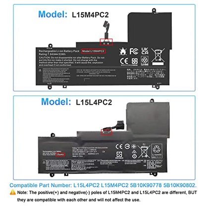 L15L4PC2 L15M4PC2 Laptop Battery Compatible with Lenovo Ideapad Yoga 710-11 710-14IKB 710-14ISK 710-15IKB 710-15ISK 710-151KB 710-14ISK-IFI 710-14ISK-ISE Series Notebook 5B10K90802 5B10K90778