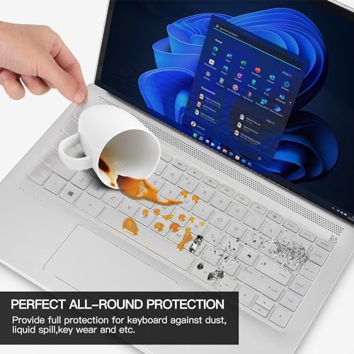 Keyboard Cover for HP 14 Laptop & HP Pavilion x360 14 14-dq 14-fq 14m-ba/cd/dh, HP Ultrabook 14, 14-CF 14-dq0040nr 14-dq0052dx 14-dq0762dx dq0760dx 14-dq5043cl 14-dq0055dx 14-fq1025nr/fq0033dx -Clear - color: Clear