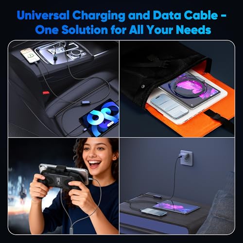 USB C to USB C 2 in 1 Multi Charging Cable 4FT, 140W Fast Charge USB-C Splitter Chargering Cable with 2 Type C Ports for iPhone 17/16/15 Series, Samsung Galaxy S25, iPad, MacBook Air/Pro, Lenovo