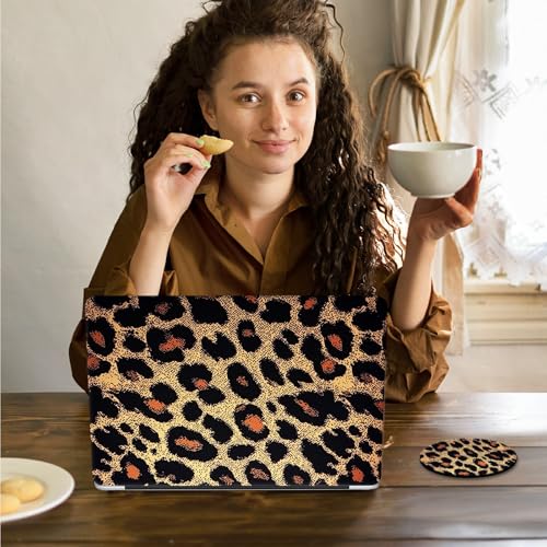 Laptop Skin Sticker Decal 15.6 Inch,12 13 13.3 14 15 15.6 in Laptop Netbook Skins for Notebook,Art Decal Removable Waterproof Scratch Resistant,Universal Vinyl Cover,Brown Leopard Print - color: Brown Leopard Print