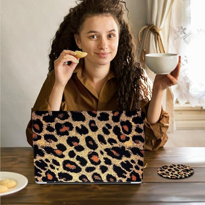 Laptop Skin Sticker Decal 15.6 Inch,12 13 13.3 14 15 15.6 in Laptop Netbook Skins for Notebook,Art Decal Removable Waterproof Scratch Resistant,Universal Vinyl Cover,Brown Leopard Print - color: Brown Leopard Print