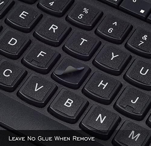 2PCS Universal English Keyboard Stickers Letters with Tweezer, Keyboard Stickers Black Background with White Lettering, Keyboard Letters Replacement Sticker for PC Laptop Desktop Computer -English - color: English-black/White