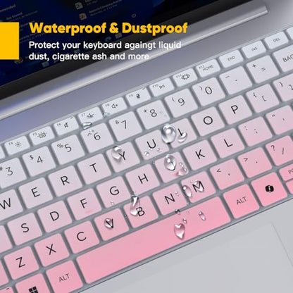 Keyboard Cover Skin for 2026 2025 HP EliteBook 6/8 G1q G1i G1a G1aN G1ah,HP EliteBook 640 645 G11 14, HP EliteBook 1040 G11 14 Inch Laptop Accessories Protector(Not Fit 1040 640 645 G10), Gradual Pink - color: Gradual Pink