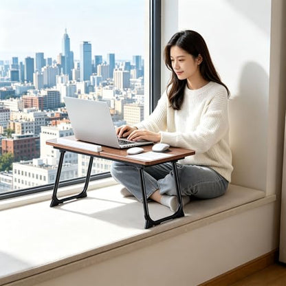 28.7" Extra Wide Lap Desk & Bed Desk - Foldable Laptop Bed Tray Table for Adults, Large Bed Trays for Eating and Laptops, Portable Floor Desk with Cup & Phone Holder for Couch, Working, Craftin