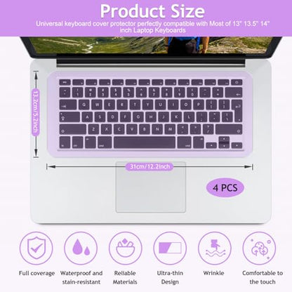 Universal Keyboard Protector Cover Skin for Laptop Notebook 13" 14" Laptop Notebook Ultra-Thin Silicone Waterproof Dustproof Keyboard Protector Skin(Colour Mixture,4Pcs) - color: Colour Mixture 4Pcs