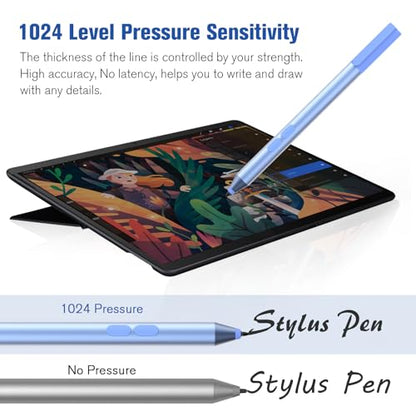 Active Pen for Dell 2-in-1 Touchscreen Laptop, MPP Stylus, Palm Rejection | 1024 Pressure Level, Palm Rejection, Dual Shortcut Buttons, 2500-Hour Battery for Inspiron 5379/7586, Latitude 3190/3390/7230 - color: Blue