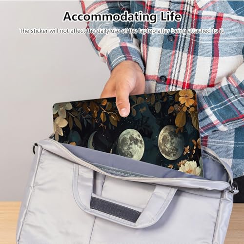 Universal Laptop Skin Sticker with 2 Wrist Pad Skins, Waterproof Scratch Resistant Vinyl Laptop Cover Decal, Cut to Fit for 11–15.6 Inch MacBook HP Dell Lenovo, Autumn Moon - color: Autumn Moon