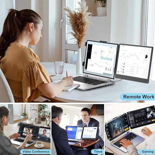KEFEYA Laptop Screen Extender, 14" FHD 1080P IPS Laptop Monitor Extender Dual Screen, Portable Monitor for Laptops 13-17" with USB-C/HDMI Port, Plug n Play for Windows/Mac/Android/Switch/PS5 - size: 14” Screen Extender