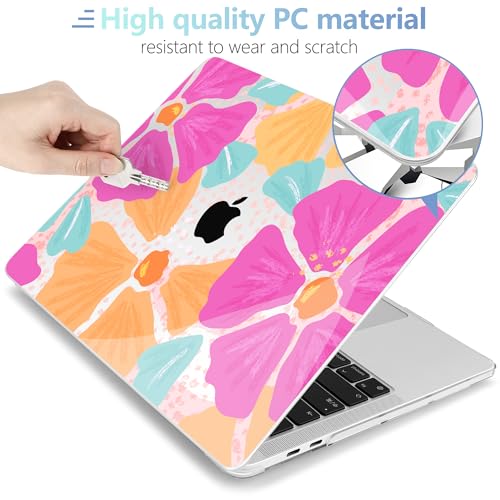 MEEgoodo for M2 MacBook Pro 13 inch Case 2022 2021 2020,Crystal Cover Fit Model A2338 M2/M1 A2251 A2289,Clear Case for 13.3-inch Laptop,Hard Shell for MacBook Pro M2, Hand-Drawn Blossom - color: Hand-Drawn Blossom