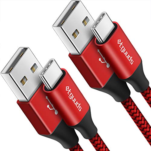 etguuds Red Long USB A to USB C Cable 10ft, 2-Pack Fast Charging Type C Charger Cord for iPhone 17 16 15 Pro Max Plus Air 16e, Samsung Galaxy S25 S24 S23 S22 S21 S20 Note 20 A17 A16 A15 A26 A36 A56 - color: Red