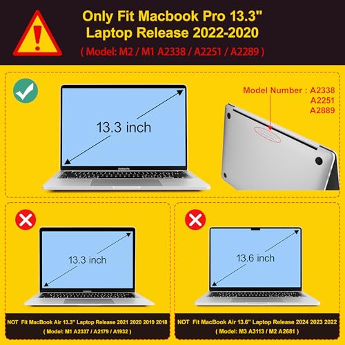 May Chen for MacBook Pro 13 inch Case 2022 2021 2020 Release A2338 M2 M1 A2289 A2251, Plastic Crystal Hard Shell Case Cover for MacBook Pro 13 inch Touch Bar Fits Touch ID, Luxury Dahlia - color: Luxury Dahlia