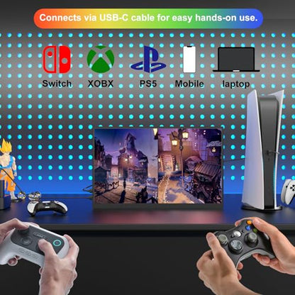 IBW Small Portable Monitor 10.5" 500 Nits 2000:1 FHD 1280P IPS Screen, Ultra-Slim Mini Monitor w/Kickstand & Dual Speaker, USB C HDMI HDR Portable Gaming Monitor, Travel Monitors for Laptop PCs
