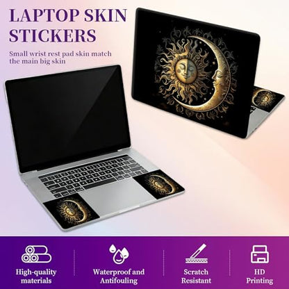 Laptop Skin Sticker Laptop Cover for 12" 13" 13.3" 14" Laptop Stickers,Reusable Skin Sticker Cover Personalized Art Waterproof & Scratch-Resistant Protector Case,Sky Sun Moon Star Ethnic - color: Sky Sun Moon Star Ethnic
