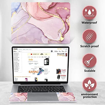 AIMSA Laptop Skin Sticker Decal, 12 13 13.3 14 15 15.4 15.6 inch Laptop Art Decal Protector Notebook Netbook PC 15.6" Universal Vinyl Cover, Pink Purple Marble - color: Pink Purple Marble