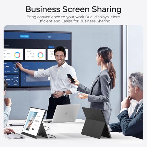 Yxk Portable Monitor 17.3 Inch 1080P 144Hz IPS HDR Ultra-Slim Travel Monitor with Dual Speakers USB-C HDMI Second Screen for Laptop PC Mac Phone Xbox PS4/5 Switch, VESA Kickstand with Cover Stand - size: 17.3