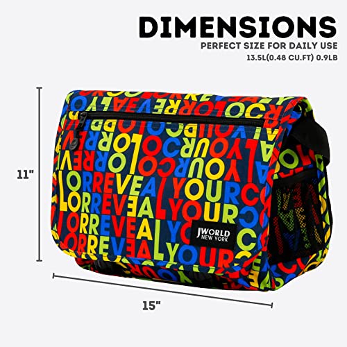 J World New York Terry Messenger Bag for Women Girls School Kids - color: Ryc