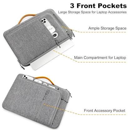 DOMISO 15.6 Inch Laptop Sleeve Case with Handle, Waterproof Shockproof Carrying Cover for 15" MacBook Air M3/M4, MacBook Pro 15/16, Dell XPS 15, HP Spectre, ASUS ZenBook, Grey - color: Grey, size: 15 - 15.6 inch