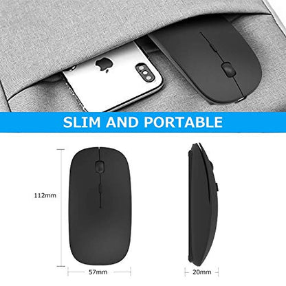 PEIBO Bluetooth Wireless Mouse for Laptop mac MacBook ipad MacBook air MacBook pro pc Desktop Computer Windows Chromebook Notebook (Black) - color: BLACK