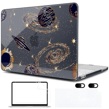 MEEgoodo Printed Case for New MacBook Neo 13 inch 2026 Release(Fit Model A3404), Laptop Hard Shell Cases with Keyboard Skin & Screen Protector & Webcam Covers, Planets & Galaxies - color: Planets & Galaxies