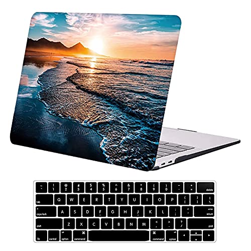 Sunset Beach Case for MacBook Air 13 inch 2021-2018 M1 A2337 A2179 A1932 | Ocean MacBook Air 13.3 Case, Plastic Hard Shell Protective Laptop Cover for Mac Book Air 2020 Case and Keyboard Cover - color: B10-Sunset Beach