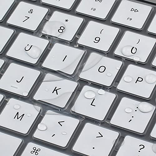 ProElife Keyboard Cover Skin for MacBook Air 13.6 inch 15 inch 2024 2023 2022 M3 M2 Chip A2681 A2941, Ultra Thin Keyboard Protector U.S Enter for 2024-2022 Air 13.6'' 15'' M3 M2 Accessory (White) | US Enter, Ultra Thin (0.26 mm), Silicone Protective Skin,