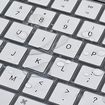 ProElife Keyboard Cover Skin for MacBook Air 13.6 inch 15 inch 2024 2023 2022 M3 M2 Chip A2681 A2941, Ultra Thin Keyboard Protector U.S Enter for 2024-2022 Air 13.6'' 15'' M3 M2 Accessory (White) | US Enter, Ultra Thin (0.26 mm), Silicone Protective Skin,