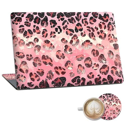 Laptop Skin Sticker Decal 15.6 Inch,12 13 13.3 14 15 15.6 in Laptop Netbook Skins for Notebook,Art Decal Removable Waterproof Scratch Resistant,Universal Vinyl Cover,Pink Leopard Print - color: Pink Leopard Print