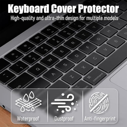 Bestac Ultra Thin Clear Keyboard Cover, Compatible with 2021-2025 M1/M2/M3/M4/M5 Pro/Max MacBook Pro 14/16 & MacBook Air 13/15, US ANSI Layout (Clear) - color: Clear
