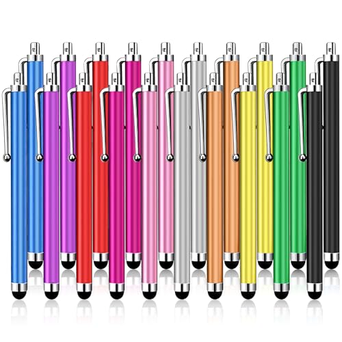 20 Pack Stylus Pen,Stylus Pen for Touchscreen,Universal Stylus | High Precision Sensitivity for Everyday Writing/Drawing, Compatible with Touch Screens,10 Colors - color: 20-Pack