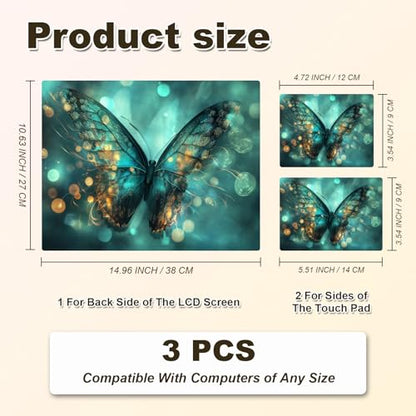 Universal Laptop Skin Sticker, 11-15.6 Inch Reusable Vinyl Laptop Skin Decal, Scratch Resistant Waterproof Cover, Easy to Trim & Apply, Butterfly - color: Butterfly