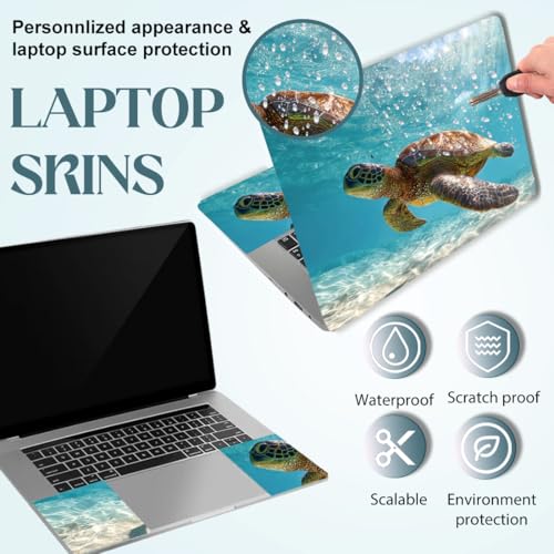 SUPERDANT Laptop Skin Sticker Sea Turtle Laptop Decals Personalized Universal Notebook Computer Wrap Vinyl Skin Stickers Cover Art Decal Removable 12-15.6 Inch Waterproof Scratch-Resistant Gifts - style: Sea Turtle