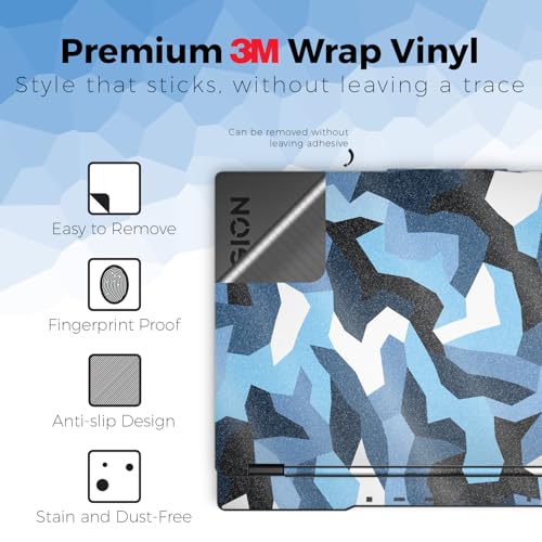 Glossy Glitter Laptop Skin Compatible with Lenovo Legion 5 Gaming Laptop (15IRX9) 2024 - Sky Camouflage - Premium 3M Vinyl Protective Wrap Decal Cover - Easy to Apply | Crafted in the USA - color: Sky Camouflage, size: Legion 5 Gaming (15IRX9) 2024 Full C