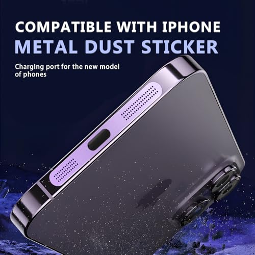 MysticHome for iPhone 17/16 Accessories, 5 Pcs Cell Phone Speaker Anti-Dust Plugs, 1 Pcs USB C Dust Plug, Compatible with Speaker Dust Cover,Purple - color: Purple