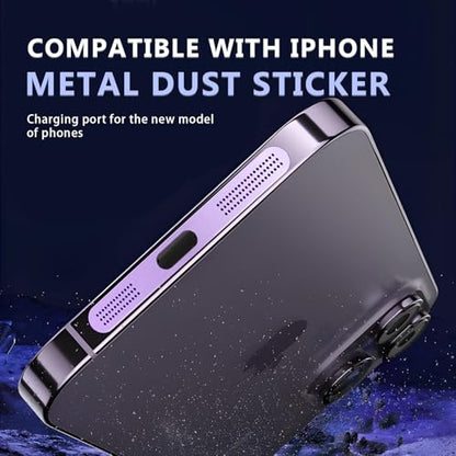 MysticHome for iPhone 17/16 Accessories, 5 Pcs Cell Phone Speaker Anti-Dust Plugs, 1 Pcs USB C Dust Plug, Compatible with Speaker Dust Cover,Purple - color: Purple