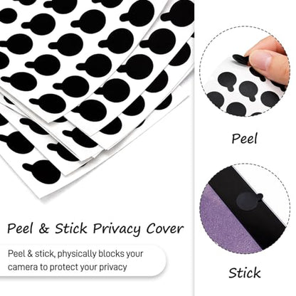 Solid Color Webcam Privacy Stickers, Anti-Peeping Camera Cover Tabs, Reusable Low-Tack Vinyl Covers, Multi-Size Black Sheets (7 Pack, Matte Finish)