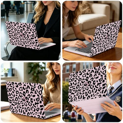 MOSISO Compatible with MacBook Air 13 inch Case M5 2026 M4 2025 M3 M2 2024-2022 A3449 A3240 A3113 A2681, 3 in 1 Leopard Grain Hard Case&Keyboard Cover&ScreenFilm for MacBook Air 13.6 Case, Pink - color: Pink
