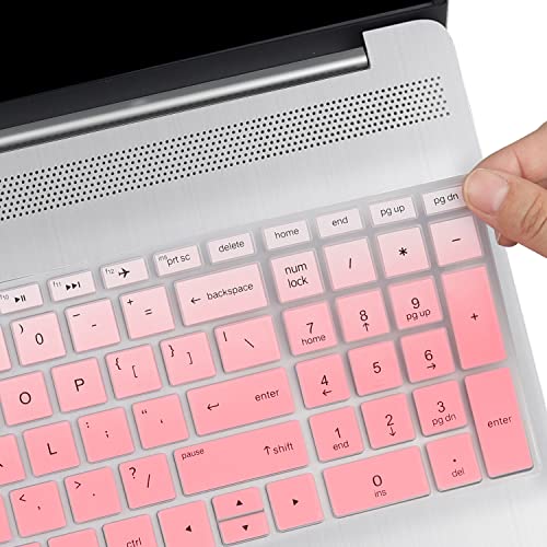 Keyboard Cover for 15.6 HP Laptop 15-dw 15-dy 15-ef 15-da/db/bs 15t-dy200 15-dy5033dx 15-dy5131dx 15-dy2073dx 15-dw0083wm 15-ef1041nr 15-da0012dx, HP 15m-dr/ds 15-cs/cc (NOT FIT HP 15-FC/FD 15-EG/EH) - color: GradualPink