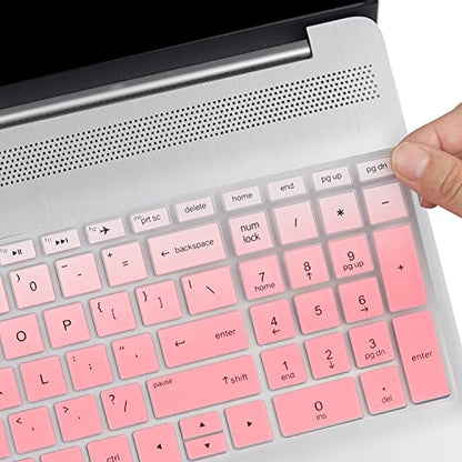 Keyboard Cover for 15.6 HP Laptop 15-dw 15-dy 15-ef 15-da/db/bs 15t-dy200 15-dy5033dx 15-dy5131dx 15-dy2073dx 15-dw0083wm 15-ef1041nr 15-da0012dx, HP 15m-dr/ds 15-cs/cc (NOT FIT HP 15-FC/FD 15-EG/EH) - color: GradualPink