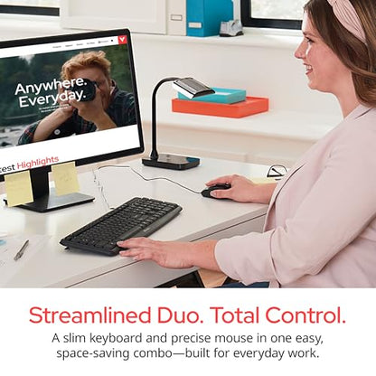 Verbatim Slimline Wired Keyboard and Mouse Combo USB Plug-and-Play Numeric Keypad Adjustable Tilt Legs Optical Corded Mouse Full-Size Computer Keyboard Compatible with PC, Laptop - FFP Packaging Black - style: Wired Keyboard & Mouse