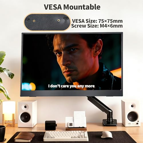 15.6 Inch Portable Monitor, 1080P FHD 60Hz IPS Screen, 72% sRGB HDMI USB-C External Monitor for Laptop PC MacBook Phone Xbox PS5/4, Travel Second Display with Kickstand - size: 15.6