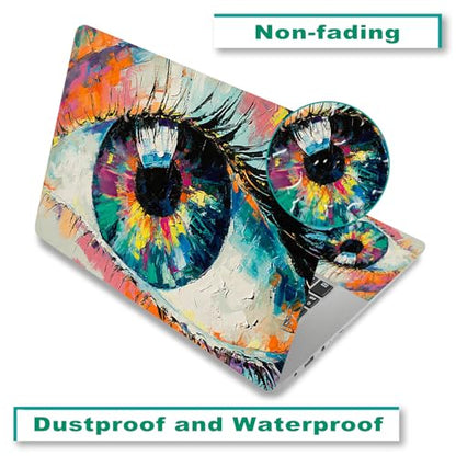 Laptop Decal Sticker Skin Cover, 11.6”12" 13" 13.3" 14" 15" 15.4" 15.6 inch Laptop Netbook Universal Vinyl Skin Sticker Cover Waterproof Notebook PC Protector (2 Wrist Pad Included), Evil Eye - color: Evil Eye