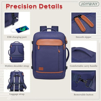Joyway Expandable Carry on Luggage Sets Airline Approved, Lightweight Hard Shell 20 Inch Carry-on Suitcase with Spinner Wheels - color: Navy, size: Carry on luggage