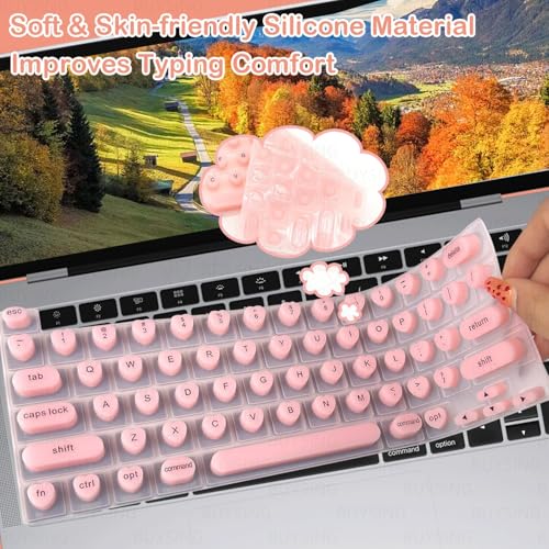 Keyboard Cover for Long Nails with Tactile Markers | Heart-Shaped Silicone Anti-Static Keys Protector, Universal Fit for MacBook Air/Pro (2020-2024 Models) - size: Keyboard Cover