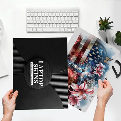 Universal Laptop Skin Sticker with 2 Wrist Pad Skins, Waterproof Scratch Resistant Vinyl Laptop Cover Decal, Cut to Fit for 11–15.6 Inch MacBook HP Dell Lenovo, Faith Flag - color: Faith Flag