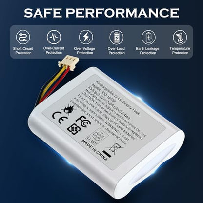 9000mAh Battery 300-10186 Replacement for ADT Command Smart Security Panel ADT5AIO-1 ADT5AIO-2 ADT5AIO-3 ADT7AIO-1, ADT 2X16 AIO Home Security System ADT2X16AIO-1 ADT2X16AIO-2 Battery 3.6V 32.4Wh - size: 2.68*2.17*0.71inch 300-10186