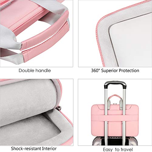 Lacdo 360° Protective Laptop Shoulder Bag, 14 inch Computer Bags for 14 inch MacBook Pro M5 Pro/Max A3426 A3427 (2026), M5/M4/M3/M2/M1 A3434 A3112 A3401 A3185 A2918 A2992 2025-2021 Messenger Bag, Pink - color: Pink, size: 14 Inches