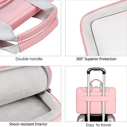Lacdo 360° Protective Laptop Shoulder Bag for 13 inch MacBook Air M5 A3449 (2026), M4 A3240 2025, M3 A3113, M2 A2681, M1 A2337 A2179 A1932, 13 inch MacBook Neo A18 Pro A3404 (2026) Computer Bag, Pink - color: Pink, size: 13-13.3 Inches