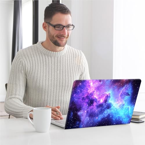 Universal Laptop Skin, DIY Cut-to-Fit Vinyl Cover Compatible with HP, Dell, Lenovo, Mac (13.3" to 15.6"), Anti-Scratch, No Residue & Bubble-Free Protective Decal Sticker, Blue Purple Galaxy Sky - color: Blue Purple Galaxy Sky